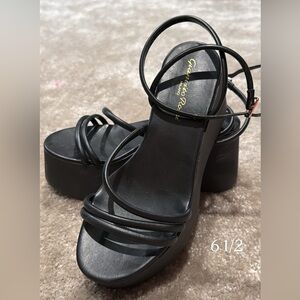 Gianvito Rossi Black Platform Sandals